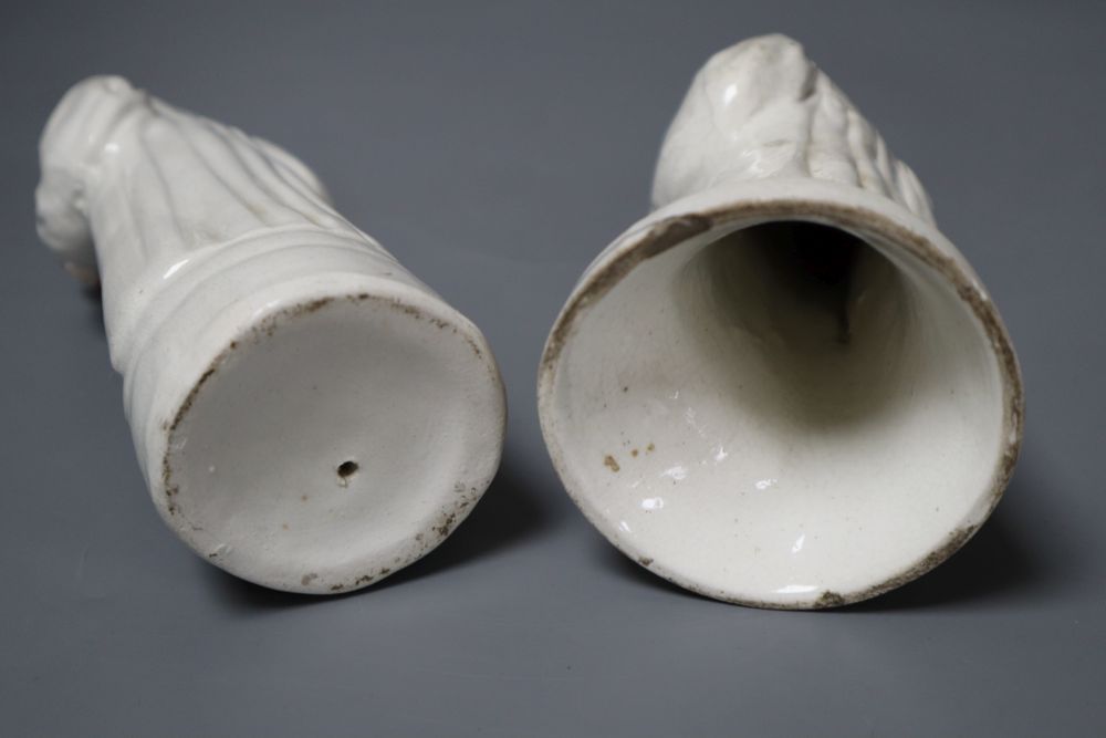 Two mid 19th century Staffordshire pottery figures of John Wesley (one a.f.)